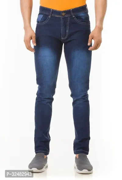 Elegant Denim Solid Jeans For Men And Boys