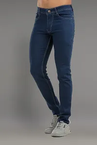 Comfortable Blue Denim Mid-Rise Jeans For Men-thumb2