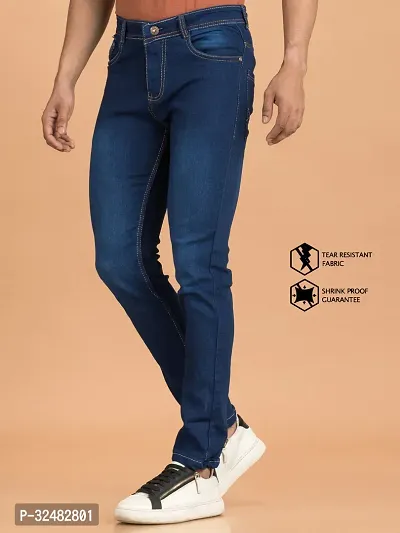 Elegant Denim Solid Jeans For Men And Boys-thumb4