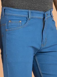 Comfortable Blue Denim Mid-Rise Jeans For Men-thumb3