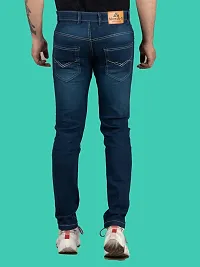 Comfortable Blue Denim Mid-Rise Jeans For Men-thumb1