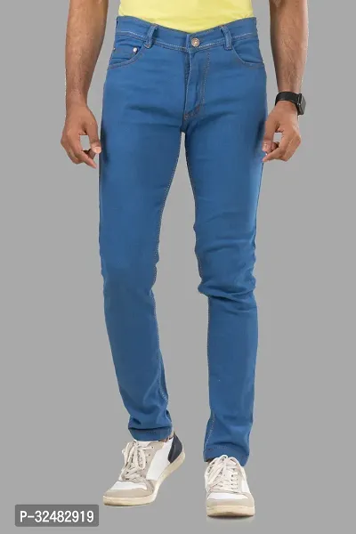 Elegant Denim Solid Jeans For Men And Boys