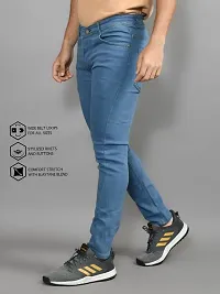 Stylish Denim Solid Mid-Rise Jeans For Men-thumb3