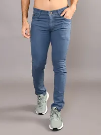 Stylish Denim Solid Mid-Rise Jeans For Men-thumb1