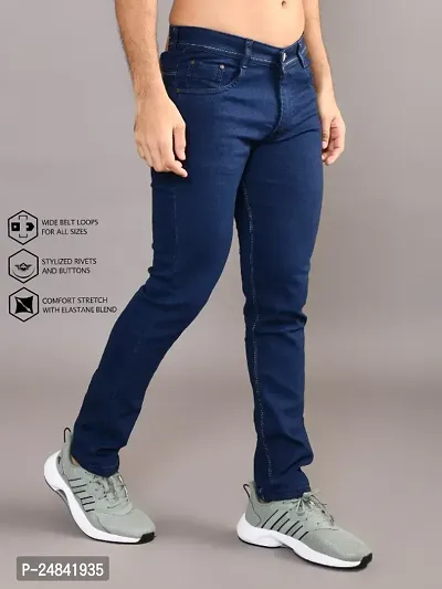 Stylish Denim Solid Mid-Rise Jeans For Men-thumb4