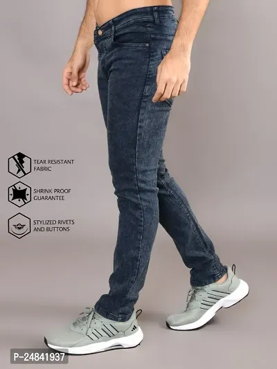 Stylish Denim Solid Mid-Rise Jeans For Men-thumb0