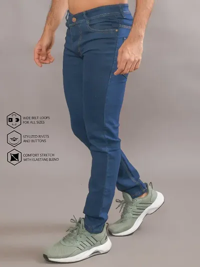 Stylish Solid Mid-Rise Jeans For Men