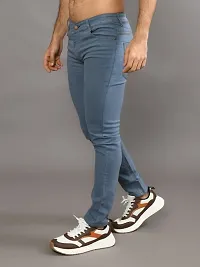 Stylish Denim Solid Mid-Rise Jeans For Men-thumb2