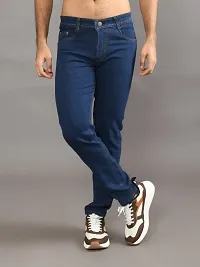 Stylish Denim Solid Mid-Rise Jeans For Men-thumb2