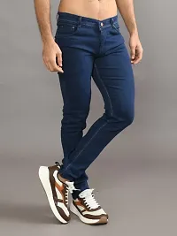 Stylish Denim Solid Mid-Rise Jeans For Men-thumb2