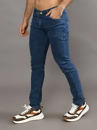 Stylish Denim Solid Mid-Rise Jeans For Men-thumb1