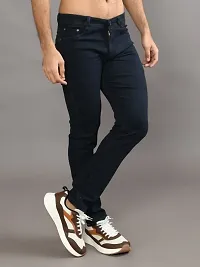 Stylish Denim Solid Mid-Rise Jeans For Men-thumb1