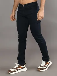 Stylish Denim Solid Mid-Rise Jeans For Men-thumb2