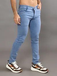 Stylish Denim Solid Mid-Rise Jeans For Men-thumb2