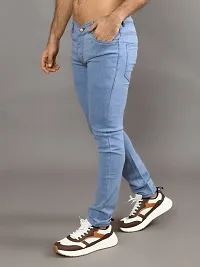 Stylish Denim Solid Mid-Rise Jeans For Men-thumb1