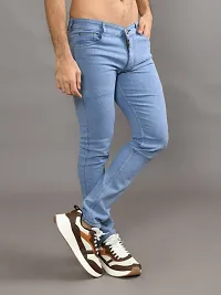 Stylish Denim Solid Mid-Rise Jeans For Men-thumb2