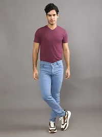 Stylish Denim Solid Mid-Rise Jeans For Men-thumb3