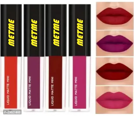 Beautiful Long Lasting Liquid Lipstick Combo Of 4-thumb0