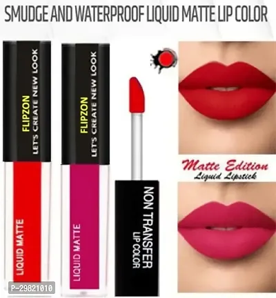 Beautiful Long Lasting Liquid Lipstick Combo Of 2-thumb0