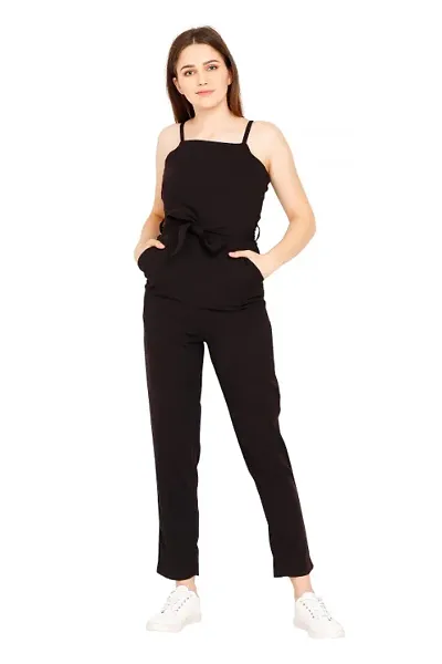 Classic Crepe Basic Jumpsuit For Women