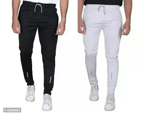 Classic Nylon Solid Track Pants for Men, Pack of 2-thumb0