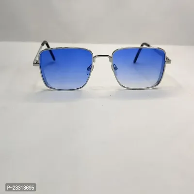Fabulous Blue Plastic Square Sunglasses For Men And Women-thumb0
