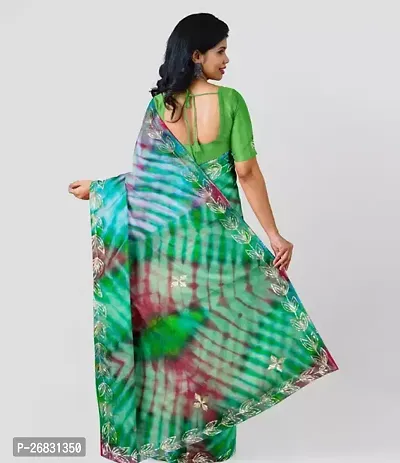 Elegant Multicoloured Georgette Printed Partywear Saree with Blouse piece