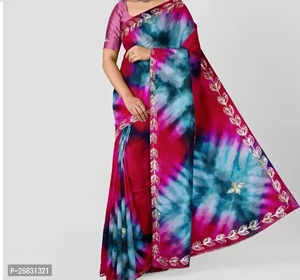 Elegant Multicoloured Organza Printed Partywear Saree with Blouse piece