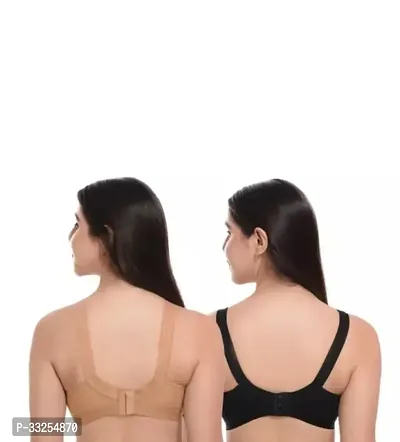 Stylish Cotton Solid Bra for Women, Pack of 2-thumb2