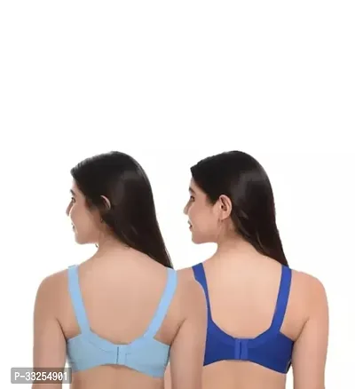 Stylish Cotton Solid Bra for Women, Pack of 2-thumb2