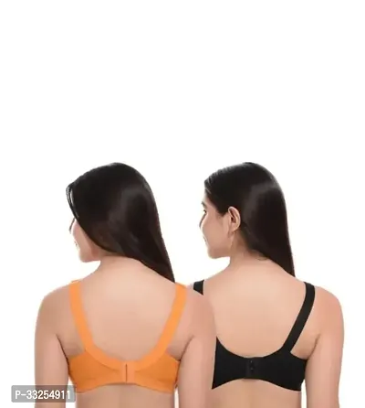 Stylish Cotton Solid Bra for Women, Pack of 2-thumb2