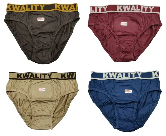 THE SKYLER'S Men's Kwality Premium Solid Underwear/Brief for Men and Boys|Men's Underwear Combo (Pack of 4)