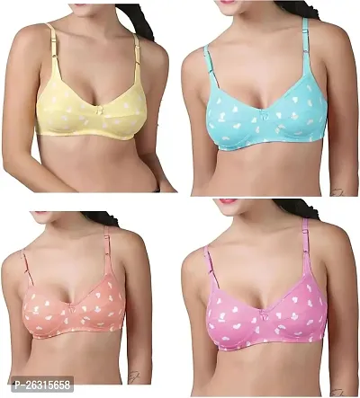 THE SKYLER'S Women's X-Lady Premium Printed Bra for Women  Girls| Women's Innerwear (Pack of 4)