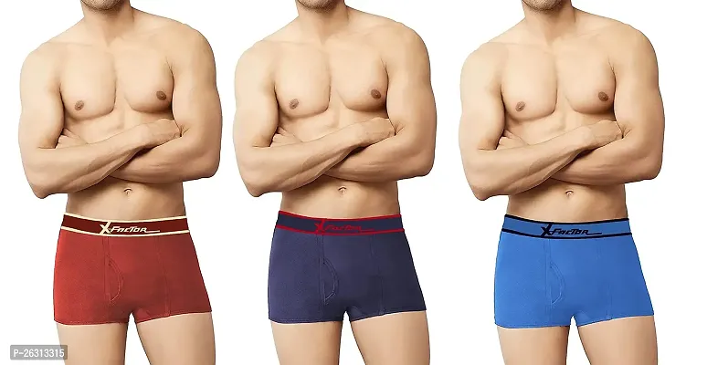 THE SKYLER'S X-Factor Men's Strech Solid Trunk for Men  Boys|Men's Underwear Combo (Pack of 3)