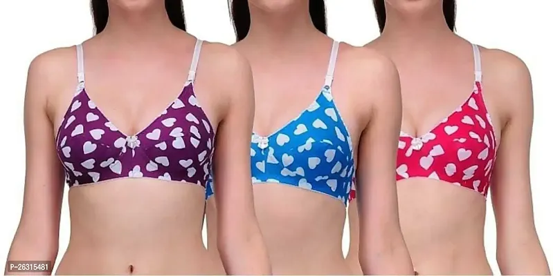 THE SKYLER'S Women's X-Lady Premium Printed Bra for Women  Girls | Women's Innerwear (Pack of 3)