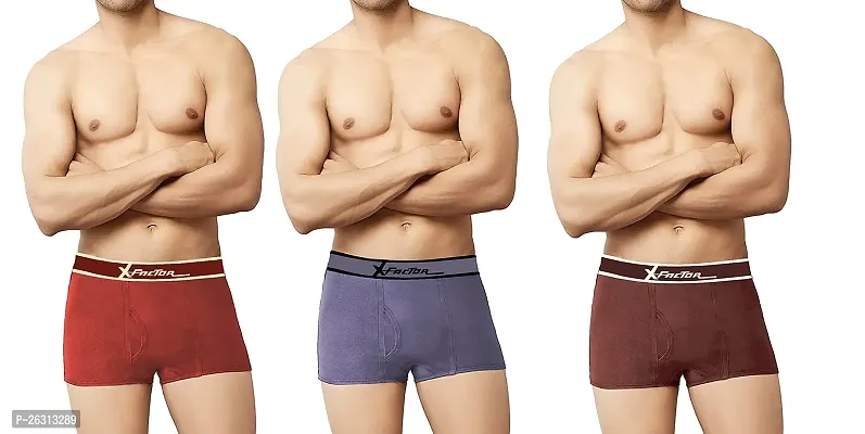 THE SKYLER'S X-Factor Men's Strech Solid Trunk for Men  Boys|Men's Underwear Combo (Pack of 3)