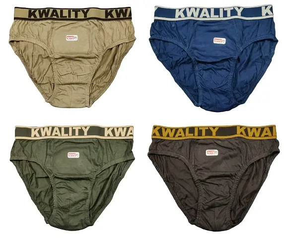 THE SKYLER'S Men's Kwality Premium Solid Underwear/Brief for Men and Boys|Men's Underwear Combo (Pack of 4)