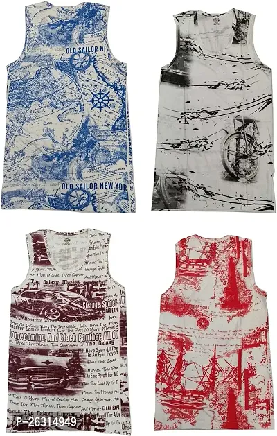 THE SKYLER'S Men's Sirtex Printed Vest for Men  Boys|Men's Innerwear | Men's Vest Combo (Pack of 4)