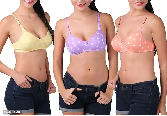 THE SKYLER'S Women's X-Lady Premium Printed Bra for Women  Girls | Women's Innerwear (Pack of 3)