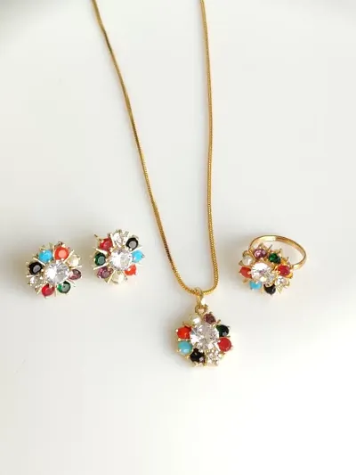 Moti Pendant &amp; Earring Set