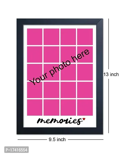 20 photo Collage Customized A4 size photo in 9.5 inch x 13 inch photo frame (Black)-thumb3