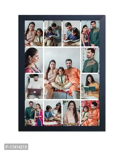 13 photo Collage Customized A4 size photo in 9.5 inch x 13 inch photo frame (Black)