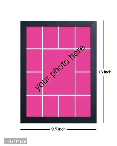 13 photo Collage Customized A4 size photo in 9.5 inch x 13 inch photo frame (Black)-thumb3