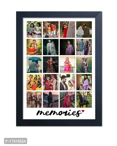 20 photo Collage Customized A4 size photo in 9.5 inch x 13 inch photo frame (Black)