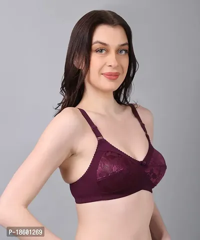 NSALIZA Nyla Net Women's Non Padded T-Shirt Bra Pack of 2 BB77 Wine-Skin 38C-thumb3