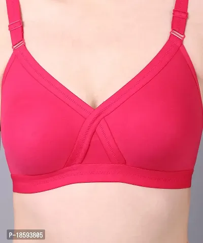 NSALIZA Women Solid Minimizer Net Wirefree Non Padded Bra - Dark Pink, 42D |CSTRPQPNK42D|-thumb5