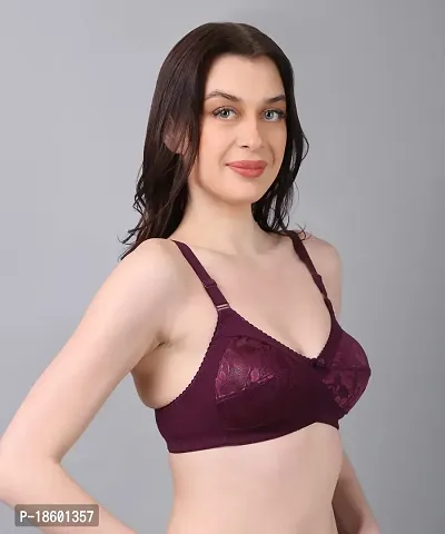 NSALIZA Nyla Net Women's Non Padded T-Shirt Bra Pack of 2 BB77 Wine-Skin 34C-thumb3