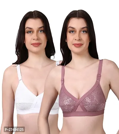 Stylish Multicoloured Net Solid Bras For Women