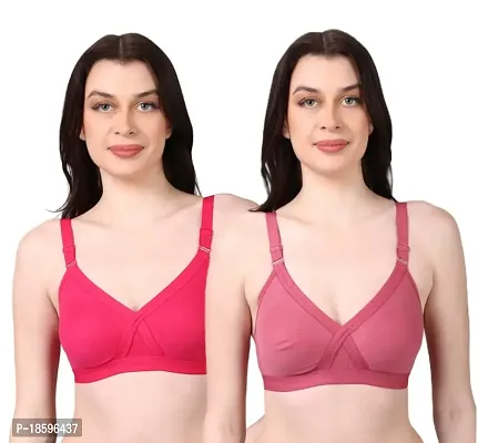 NSALIZA Petal Cross Strap Women's Non Padded T-Shirt Bra Pack of 2