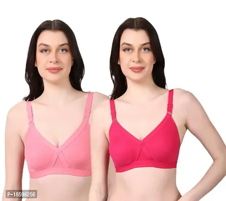 NSALIZA Petal Cross Strap Women's Non Padded T-Shirt Bra Pack of 2